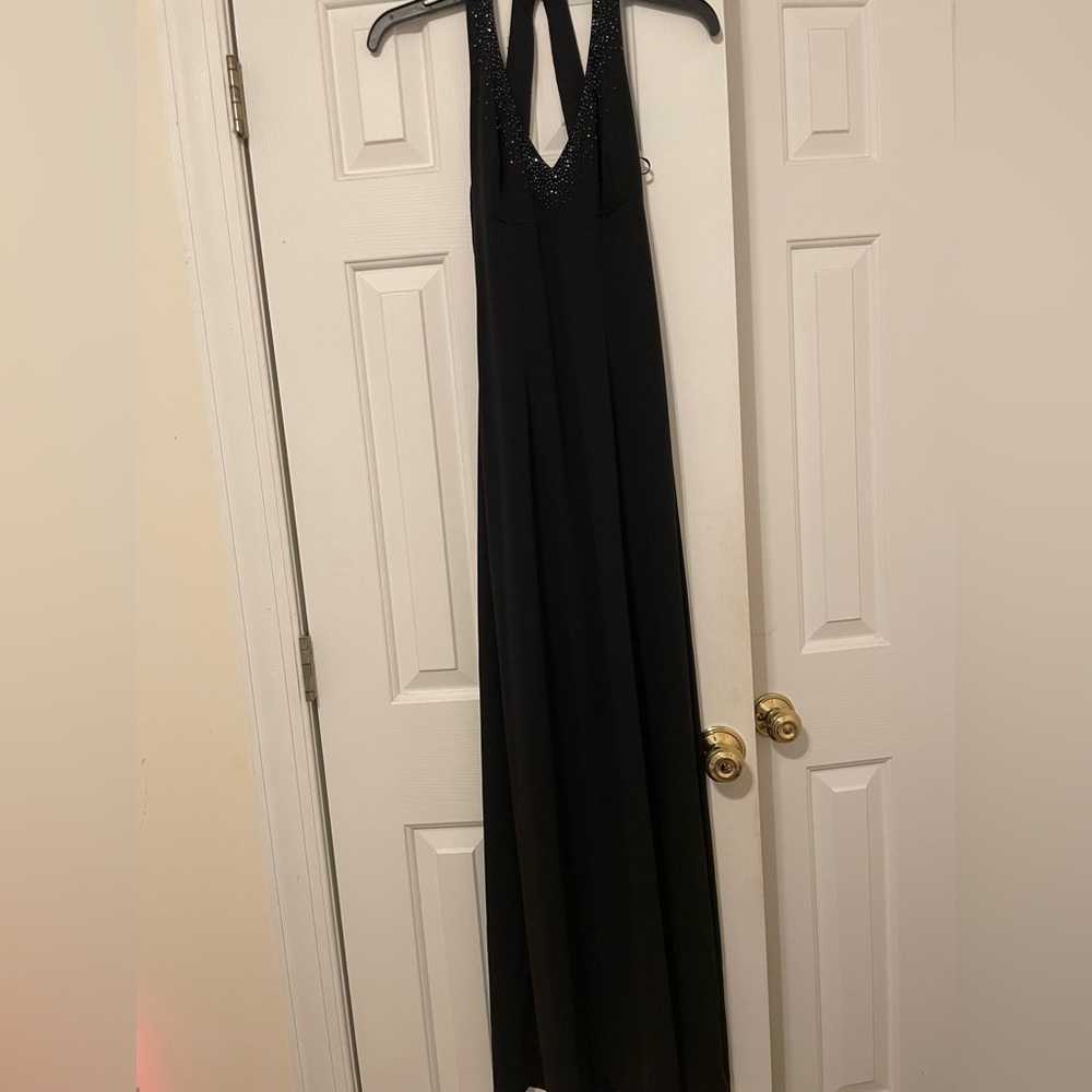 Dave & Johnny Elegant Black Halter Dress